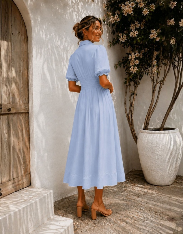 Esther & Co - Neriessa Dress - Blue Breeze
