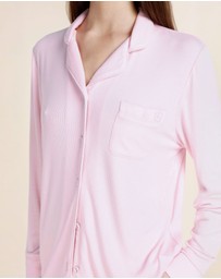 Gingerlilly - London Ribbed Long Sleeve Button Up Top