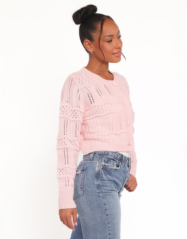 Petal & Pup - Aidy Crop Button Front Cardigan - Pink