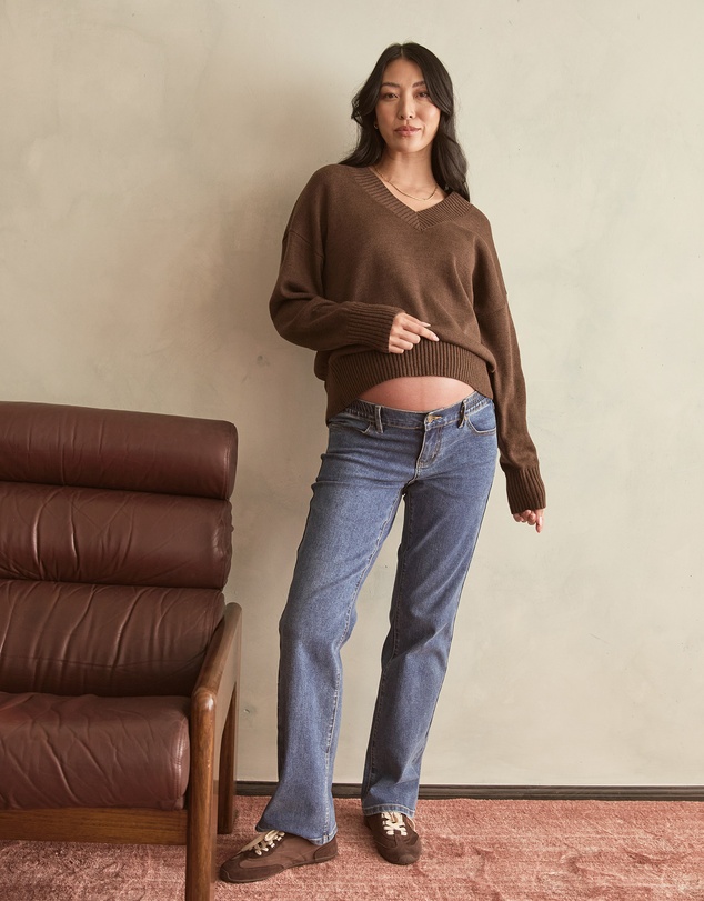 Soon Maternity - Recycled Cashmere V-Neck Sweater