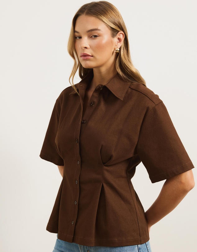 Atmos&Here - Iris Cotton Twill Short Sleeve Shirt
