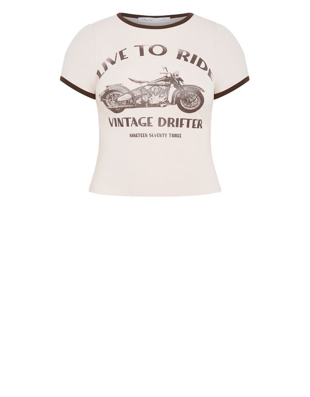 City Chic - Micro Vintage Print Tee