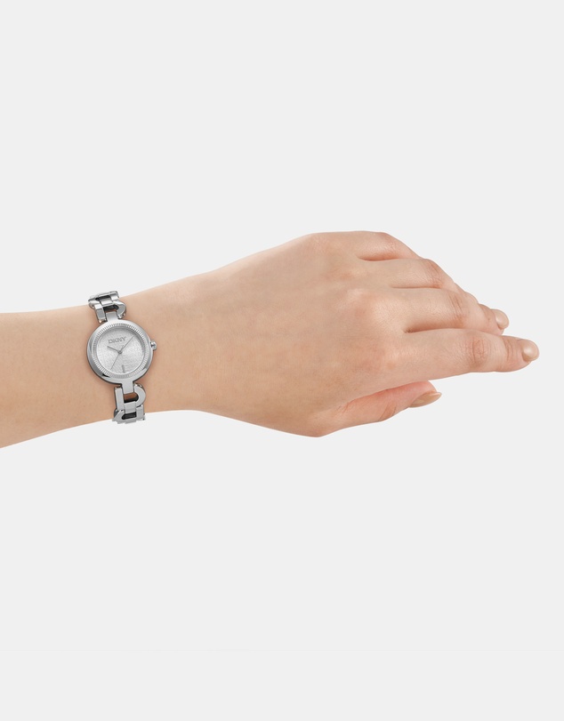 DKNY - Open Link Silver 28mm Silver Dial Womens Watch