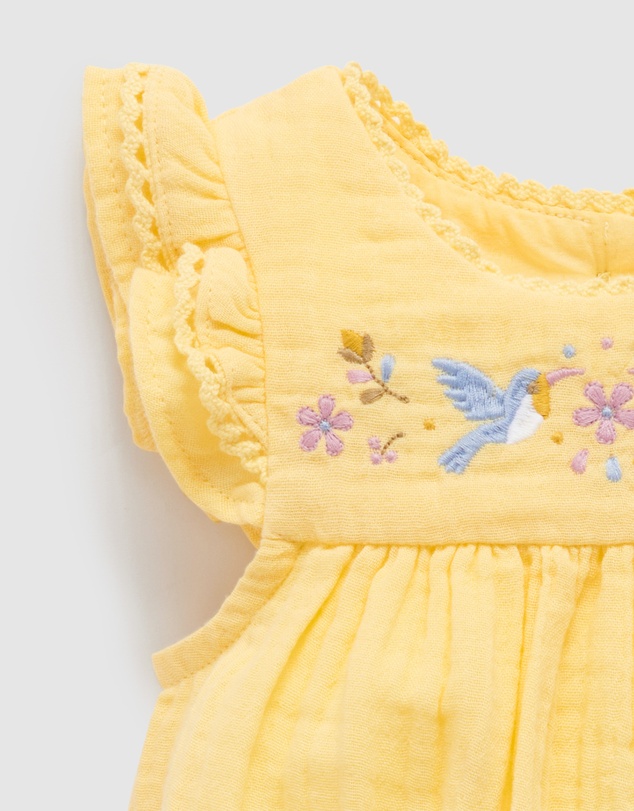 Purebaby - Embroidered Bodysuit -Kids-Babies