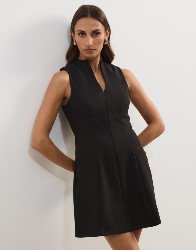 Atmos&Here - Shay Suiting V-Neck Mini Dress