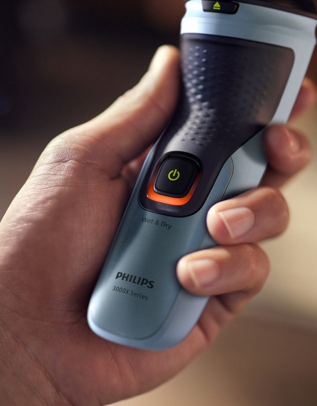 Philips - Philips Shaver Series 3000, 3D Flex heads, Wet & Dry, Pop-Up Trimmer, 1hr charging, Anti-corrosion Celestial Blue