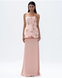 JUSTIN TONG - Ellaire Beaded Cascade Dress