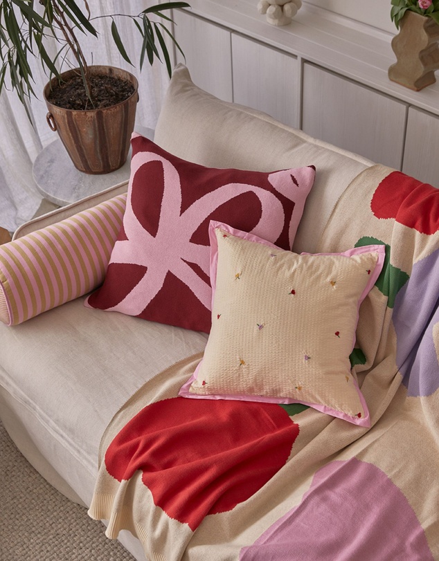 Mosey Me - Forget Me Not Embroidered Cushion