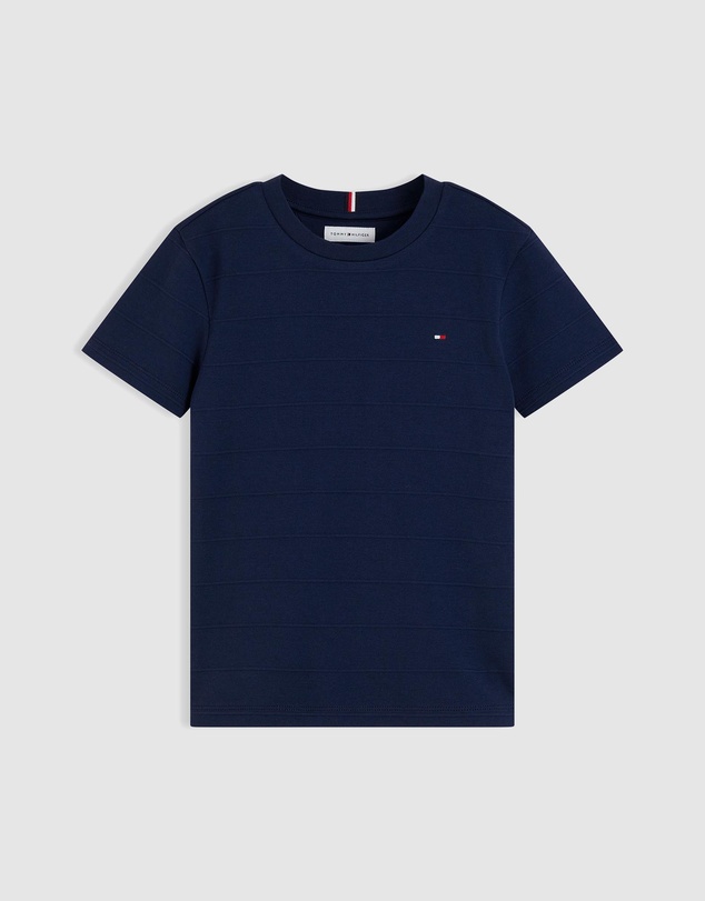 Tommy Hilfiger - Jacquard Stripe Flag Embroidery T-Shirt - Kids