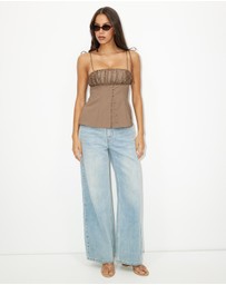 Dazie - Evie Polka Dot Tie Top