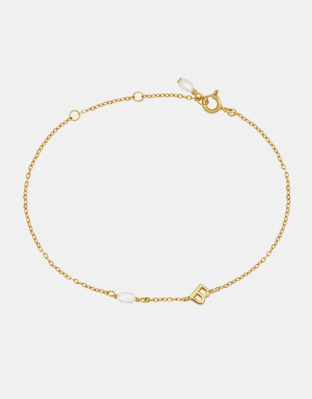 SAINT VALENTINE - Pearl Letter Bracelet - Gold