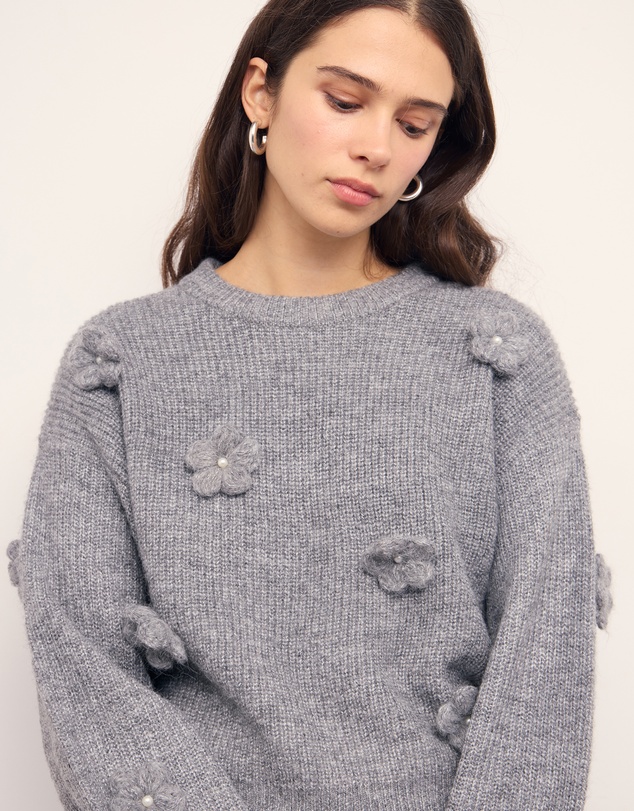 MINKPINK - Vera Floral Applique Knit Jumper