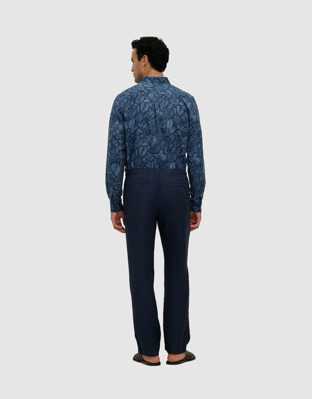 Trenery - Yarn Dyed Linen Relaxed Drawcord Pant