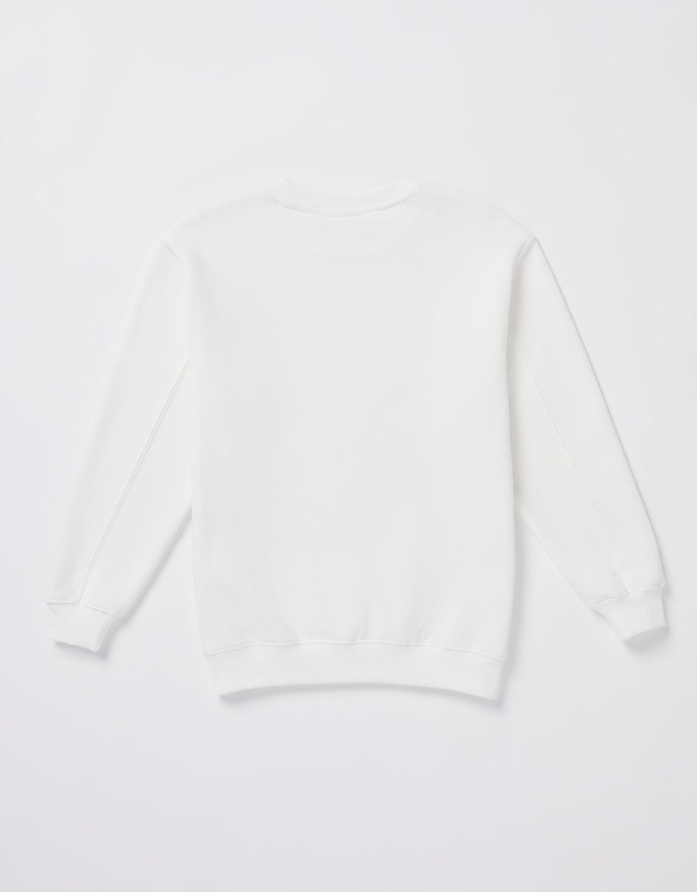 Subtitled - Teen Girls Oversized Wave Origin Fleece Crew Neck Jumper