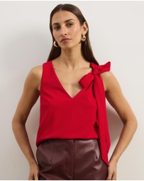 Atmos&Here - Lunet Statement Bow V-Neck Top
