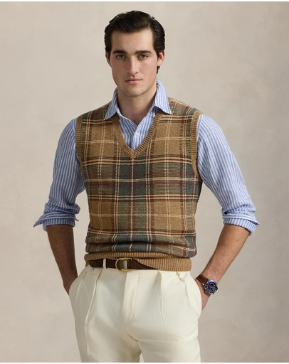 Polo Ralph Lauren - ICONIC EXCLUSIVE - Plaid Wool-Cotton Sweater Vest