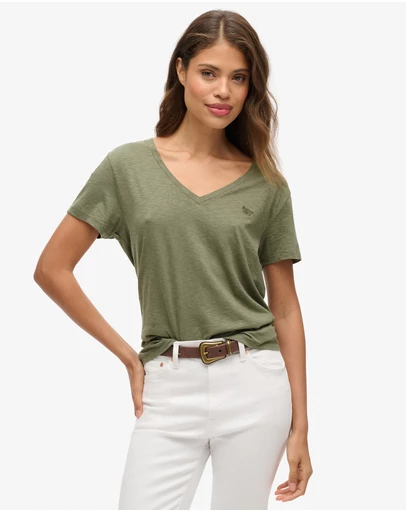 Superdry - Studios Slub Embroidered Vee Tee