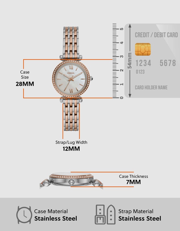 Fossil - Carlie Mini Two Tone Analogue Watch ES4649