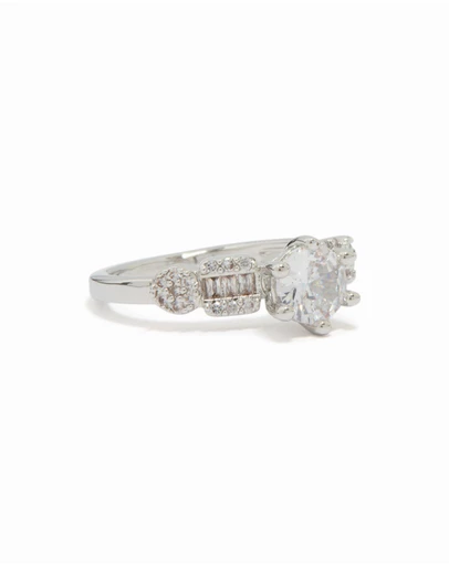 Lovisa - Silver Cubic Zirconia Small Round Ring