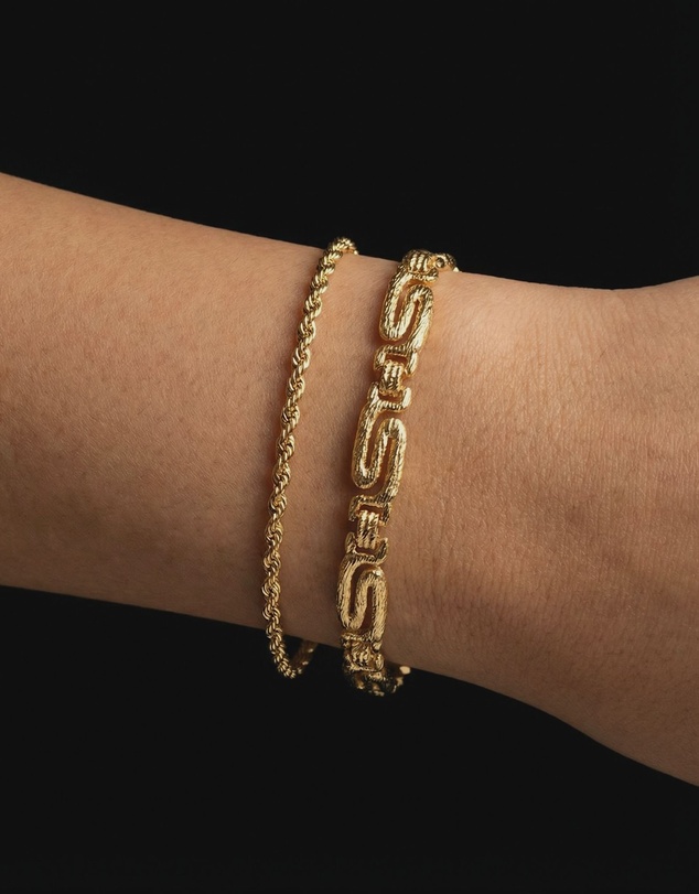HOUSE OF SLANI - Adjustable Textured Gold Athena Bracelet