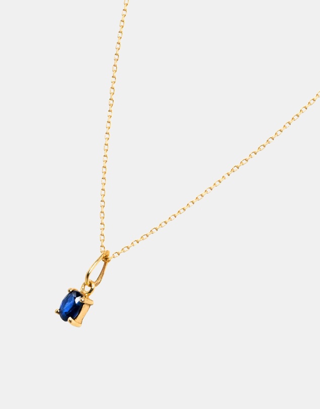 Luna Rae - Solid Gold - Sapphire Necklace
