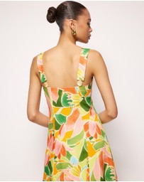 AERE - Emina Linen Beaded Midi Dress