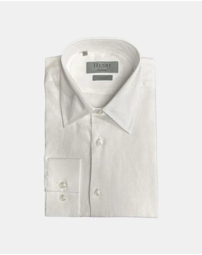 Henry Bucks - HENRY SARTORIAL Fashion Soft Linen Shirt WHITE