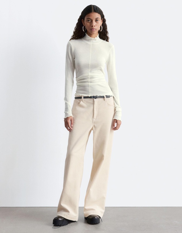 & Other Stories - Scalloped Mock-Neck Top