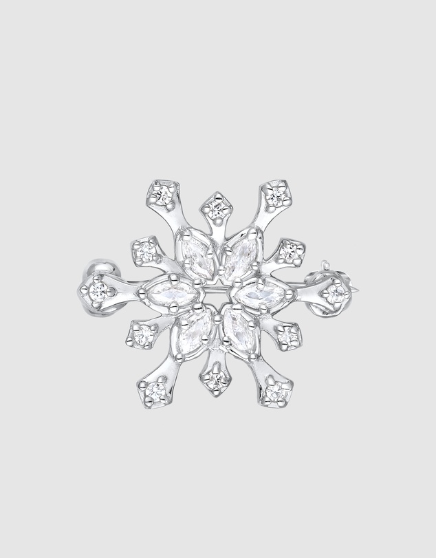 Elli Jewelry - Jewellery Women Bros Snowflake White Zirconia 925 Sterling Silver