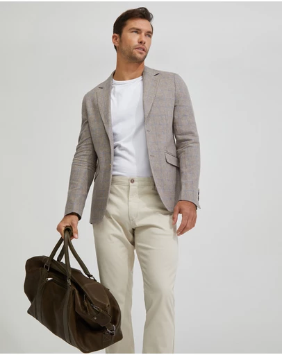 Oxford - Blake Linen Blend Check Blazer