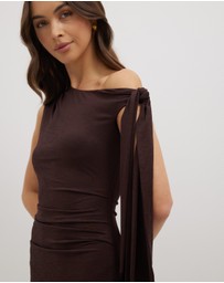 Dazie - Dance Fever Tie Shoulder Jersey Maxi Dress