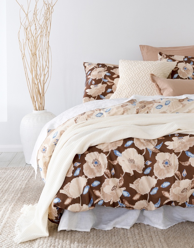 Bambury - Faith Floral Printed Cotton Quilt Cover Set - Reversible