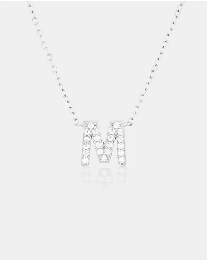 The Silver Collective - A-Z Letter Necklace - M