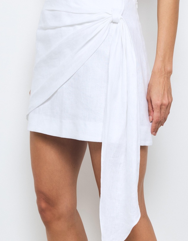 AERE - Aurora Linen Wrap Detail Skirt