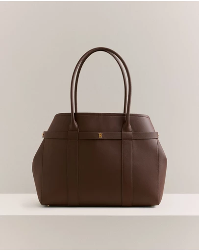 Trenery - Kalin Leather Tote in Chocolate