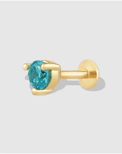 Wanderlust + Co - Birthstone Gold Flat Back Earring - Dec