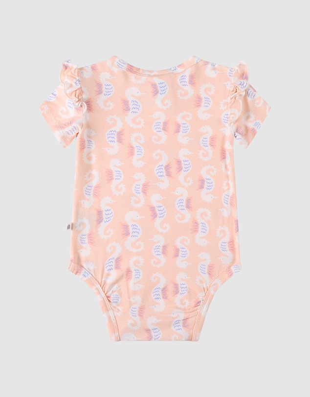 Kynd Baby - Frill Short Sleeve Bodysuit in Seahorse