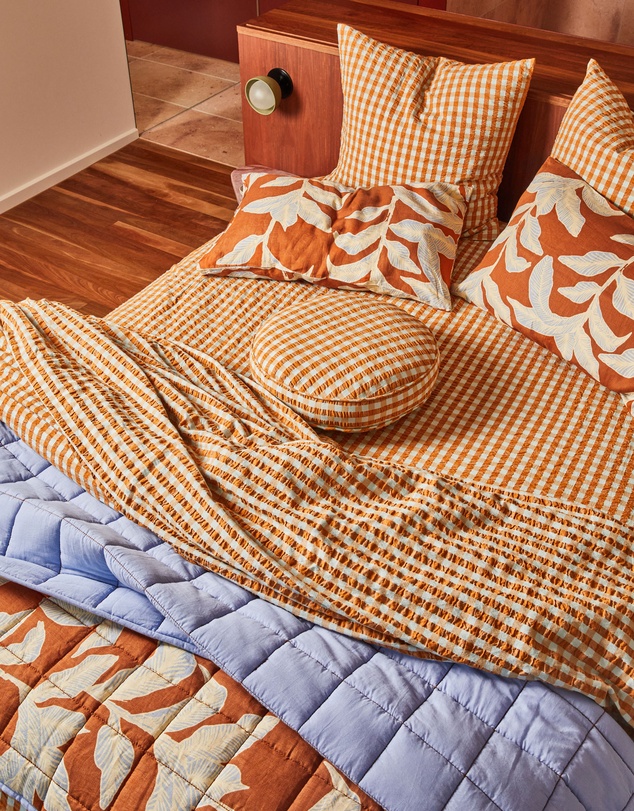 Mosey Me - Honey Blue Seersucker Flat Sheet