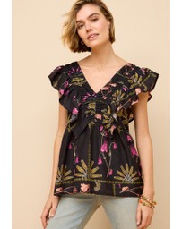 NEXT - Sleeveless Ruffle V-Neck Top