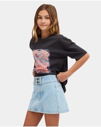 Billabong - Girls 6 to 16 Sunset Drift Denim Skirt