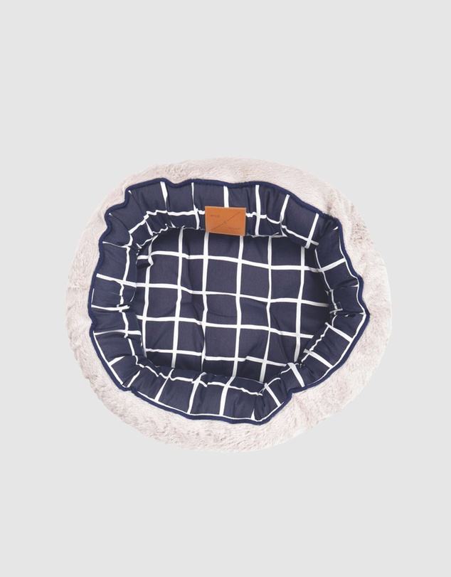 Mog & Bone - Reversible Cat Bed - Navy Check Print