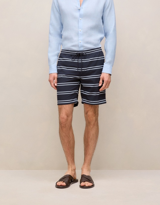 Trenery - Double Stripe Swim Short in Navy