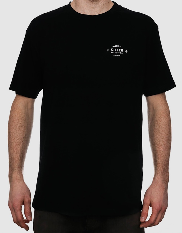Killer Speed Co. - Killer Speed Co. Men Lockup Cotton Tshirt Relaxed Fit Crew Neck Black 