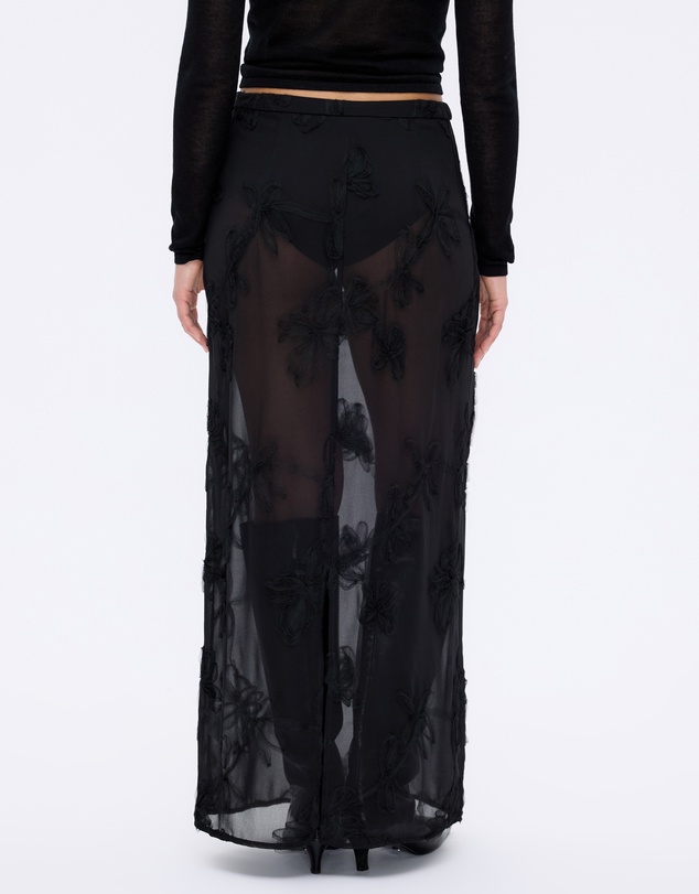 Minima Esenciales - Maelle Floral Applique Midi Skirt