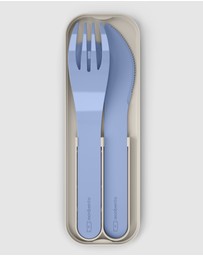 Monbento - Monbento Mb Pocket Plastic Cutlery Set - Colour Blue Infinity