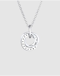 Elli Jewelry - Necklace Zirconia Circle 925 Sterling Silver