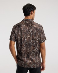 Calibre - Relaxed Camp Collar Shirt Chocolate