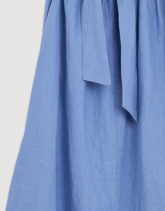 Revibe - Repaired AERE Odele Linen Halter Midi Dress - AU 10