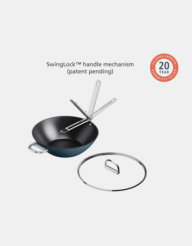 Joseph Joseph - Space Non-stick Wok with Folding Handles and Lid - 32 cm