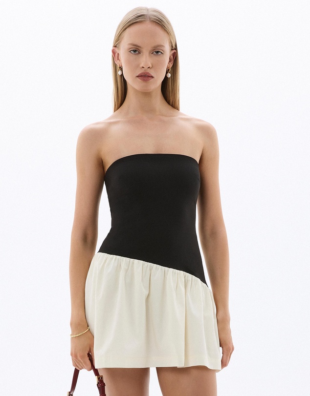 Cinnamon Asymmetrical Drop Waist Contrast Mini Dress by Dazie Online | THE  ICONIC | New Zealand